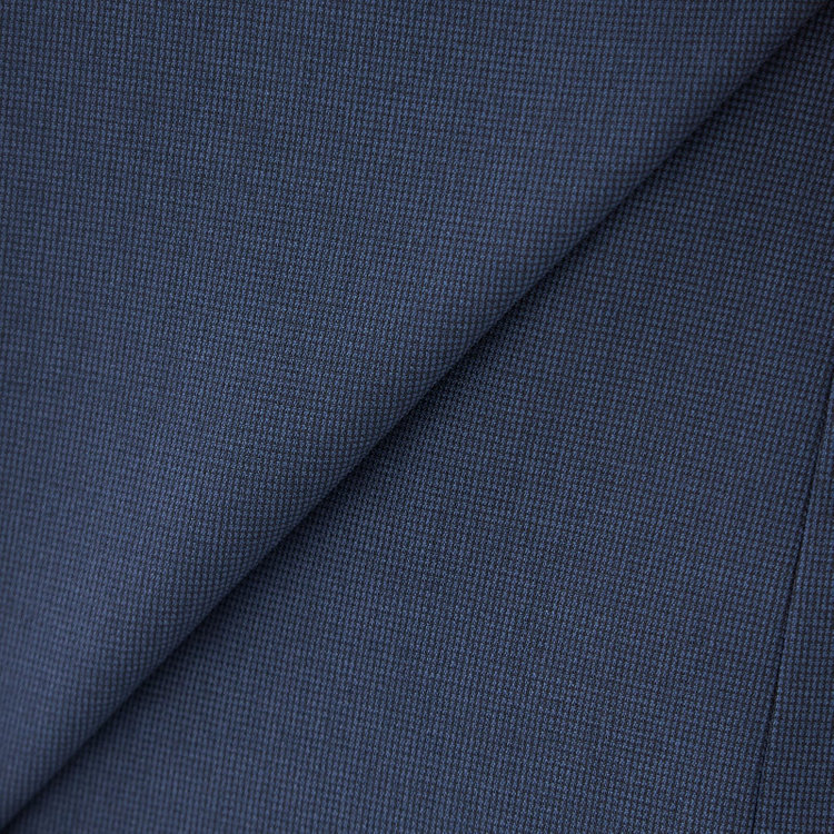 スーツセレクト 【発送在庫あり】【SLIM TAPERED_2】【春夏】2釦シングルスリーピーススーツ 0タック/ネイビーブルー×マイクロチェック/ウエストシャーリング/4S SUSTAINABILITY&ECOLOGY FABRIC/※パンツ裾上げ済仕様 ネイビー系(紺)