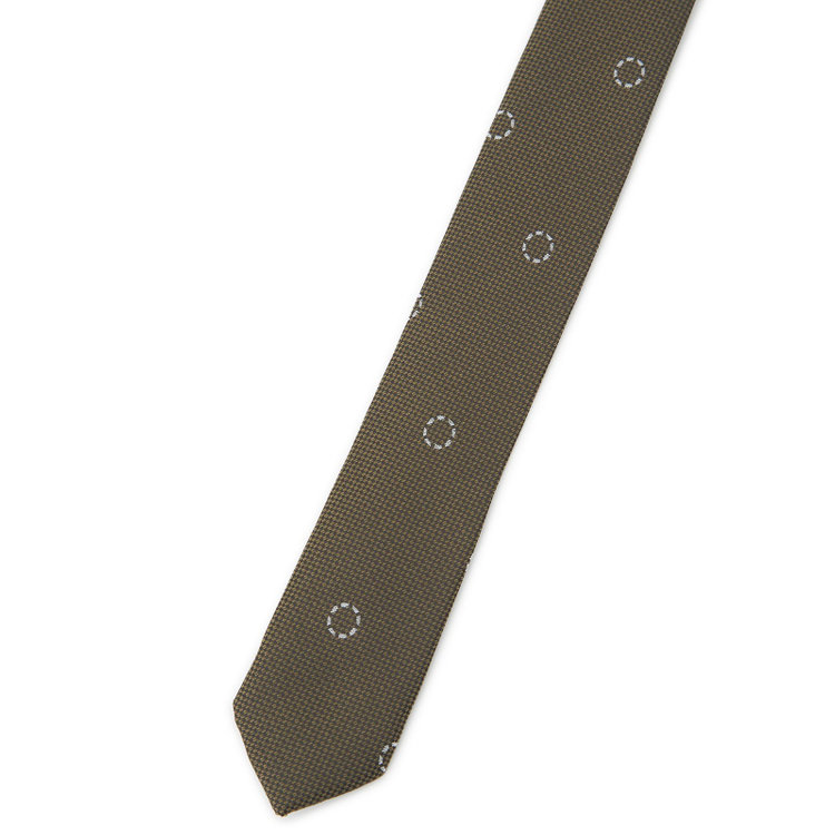 シルバーライン 【SILVER LINE】シルクブレンド小紋ネクタイ 8.0cm幅/カーキ その他
