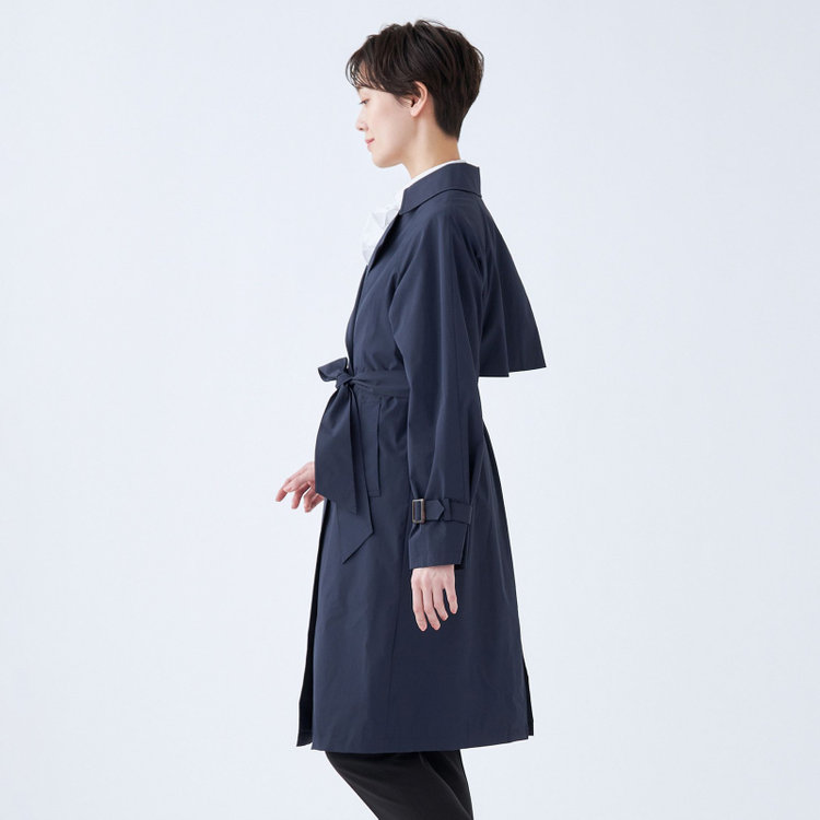 スーツセレクト 【SUIT SELECT×Samantha Thavasa】バックプリーツ トレンチコート/ネイビー 紺中間