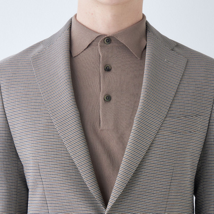 シルバーライン 【5DAYS CLOSET】【RBC】【春夏】2釦シングルジャケット/ブラウン×チェック/パッチポケット/4S SUSTAINABILITY&ECOLOGY FABRIC 茶中間