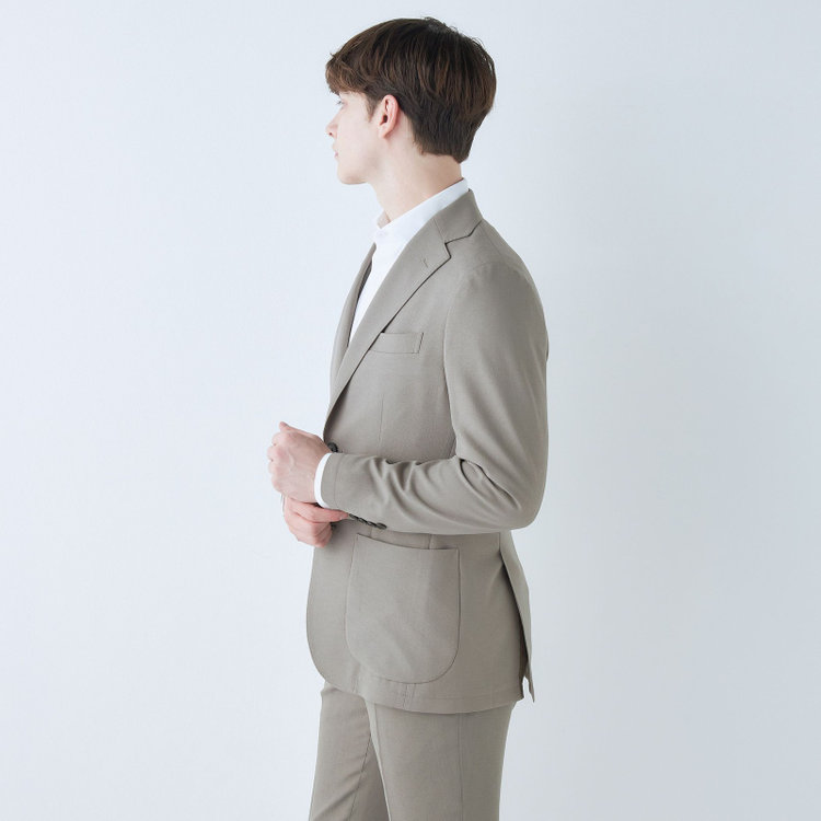 シルバーライン 【5DAYS CLOSET】【RBC】【春夏】2釦シングルジャケット/グレージュ/パッチポケット/4S SUSTAINABILITY&ECOLOGY FABRIC グレー中間