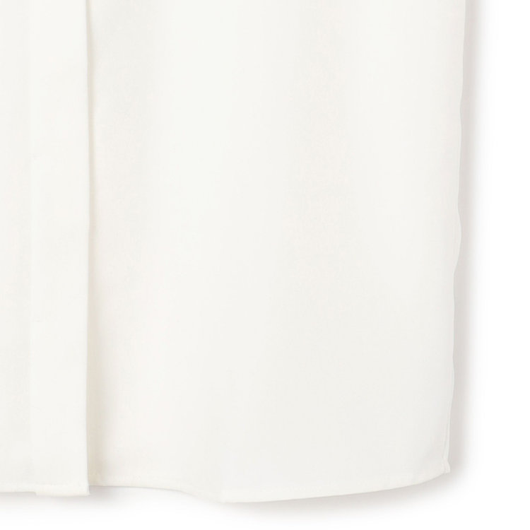 シルバーライン 【発送在庫あり】【SL/長袖】バンドカラーブラウス/ホワイト/比翼仕様 白