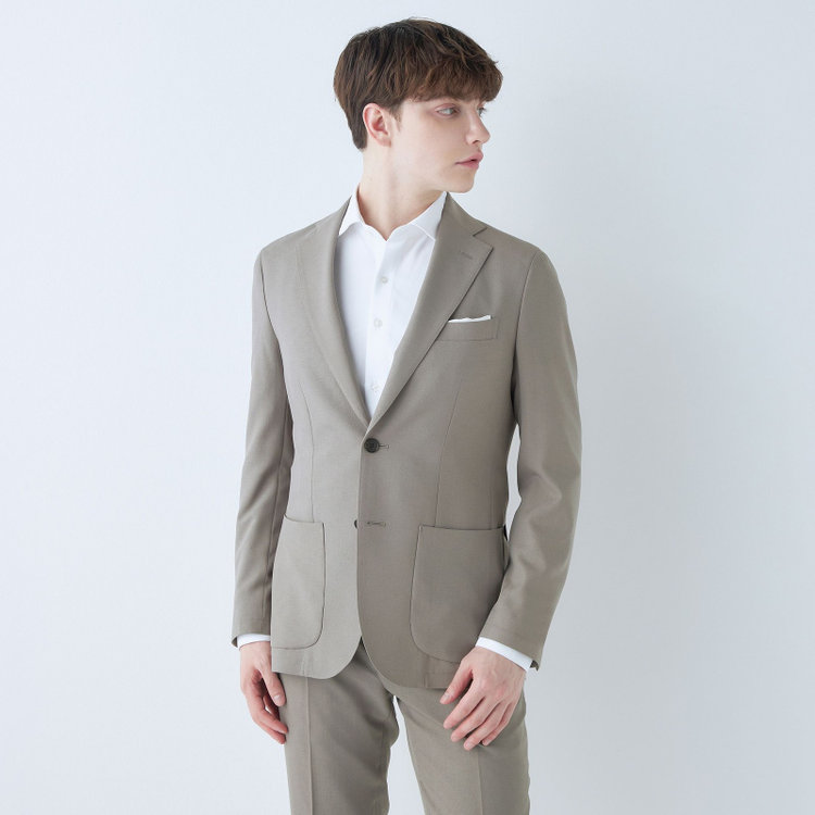 シルバーライン 【5DAYS CLOSET】【RBC】【春夏】2釦シングルジャケット/グレージュ/パッチポケット/4S SUSTAINABILITY&ECOLOGY FABRIC グレー中間