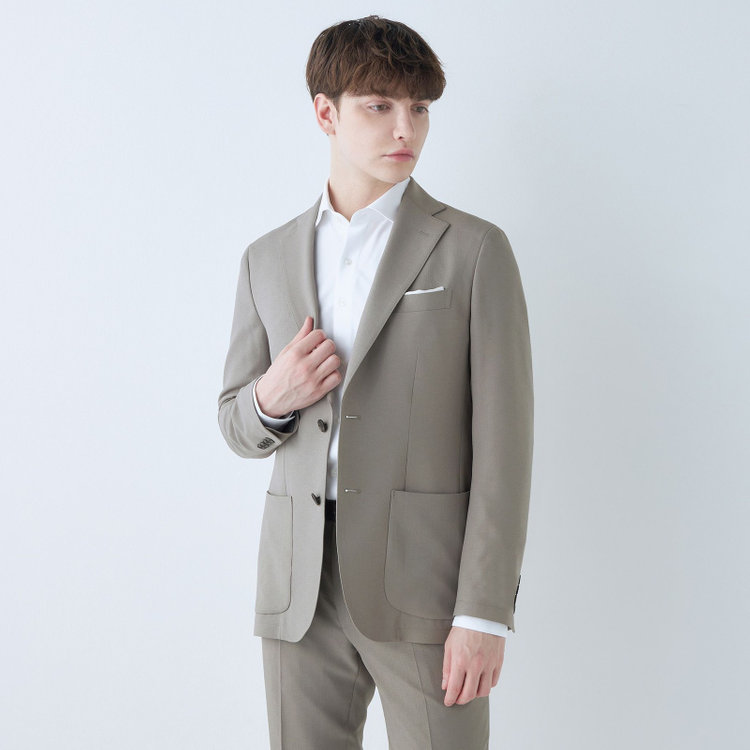 シルバーライン 【5DAYS CLOSET】【RBC】【春夏】2釦シングルジャケット/グレージュ/パッチポケット/4S SUSTAINABILITY&ECOLOGY FABRIC グレー中間