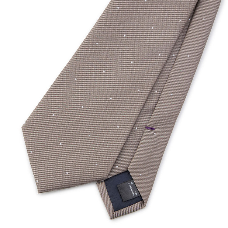 ブラックライン 【BLACK LINE】シルクブレンドドットネクタイ 7.5cm幅/サンドブラウン その他