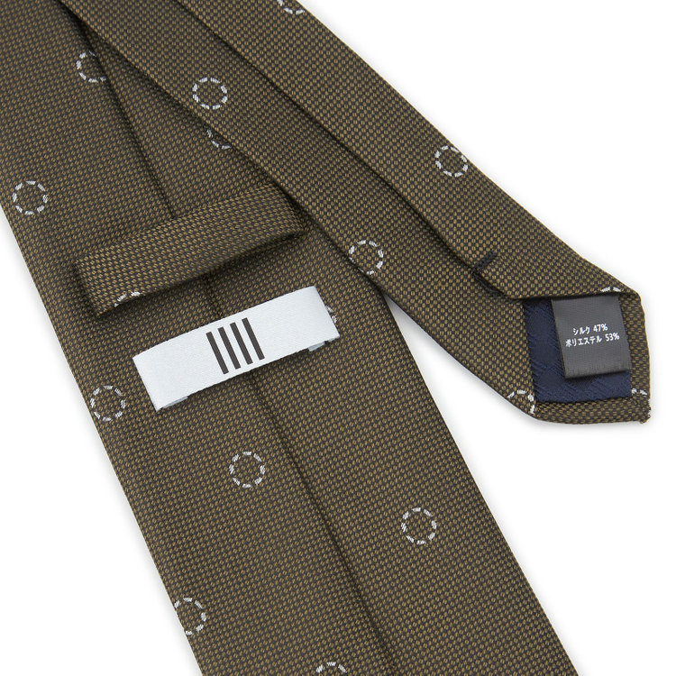 シルバーライン 【SILVER LINE】シルクブレンド小紋ネクタイ 8.0cm幅/カーキ その他