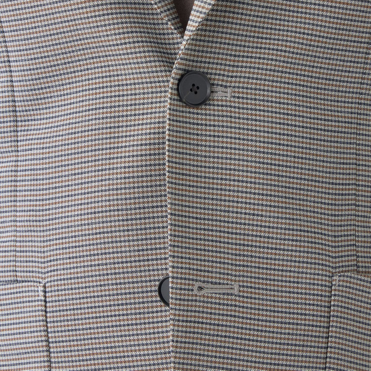 シルバーライン 【5DAYS CLOSET】【RBC】【春夏】2釦シングルジャケット/ブラウン×チェック/パッチポケット/4S SUSTAINABILITY&ECOLOGY FABRIC 茶中間
