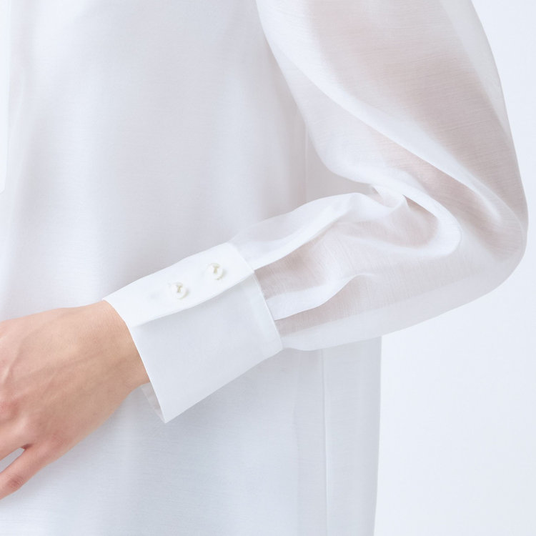 スーツセレクト 【Lady Like BLOUSE】【長袖】ボウタイブラウス/ホワイト 白