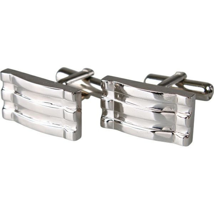 シルバーライン メタルグリルスクエアカフスボタン/シルバー グレー淡色