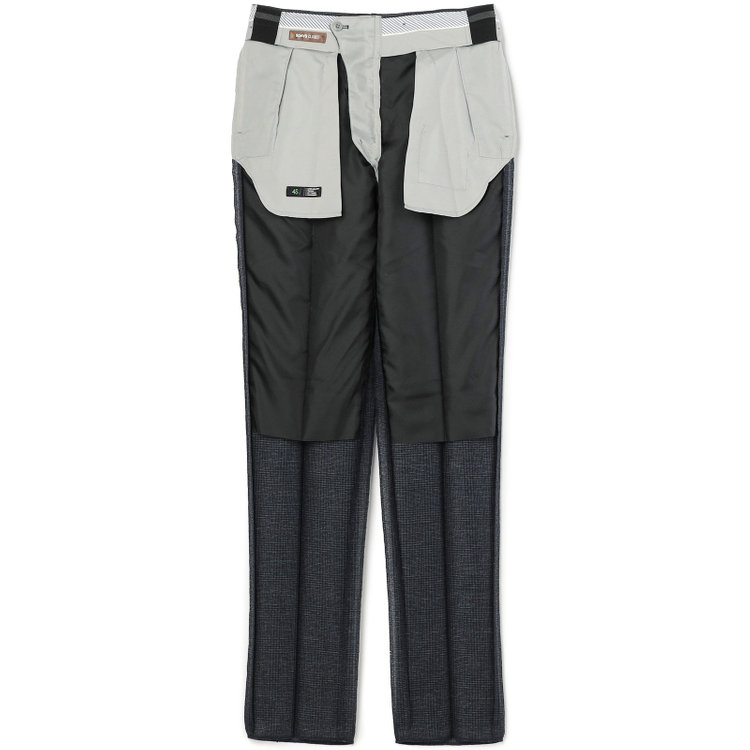 シルバーライン 【5DAYS CLOSET】【RBC】【春夏】1タックテーパードパンツ/ネイビー×チェック/ウエストムーブ仕様/4S SUSTAINABILITY&ECOLOGY FABRIC/※裾上げ必要 紺中間