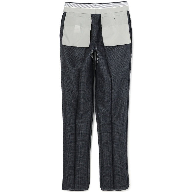 シルバーライン 【5DAYS CLOSET】【RBC】【春夏】1タックテーパードパンツ/ネイビー×チェック/ウエストムーブ仕様/4S SUSTAINABILITY&ECOLOGY FABRIC/※裾上げ必要 紺中間