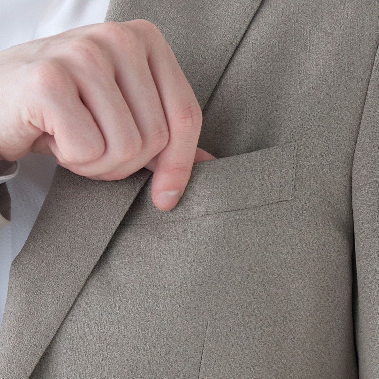 シルバーライン 【5DAYS CLOSET】【RBC】【春夏】2釦シングルジャケット/グレージュ/パッチポケット/4S SUSTAINABILITY&ECOLOGY FABRIC グレー中間