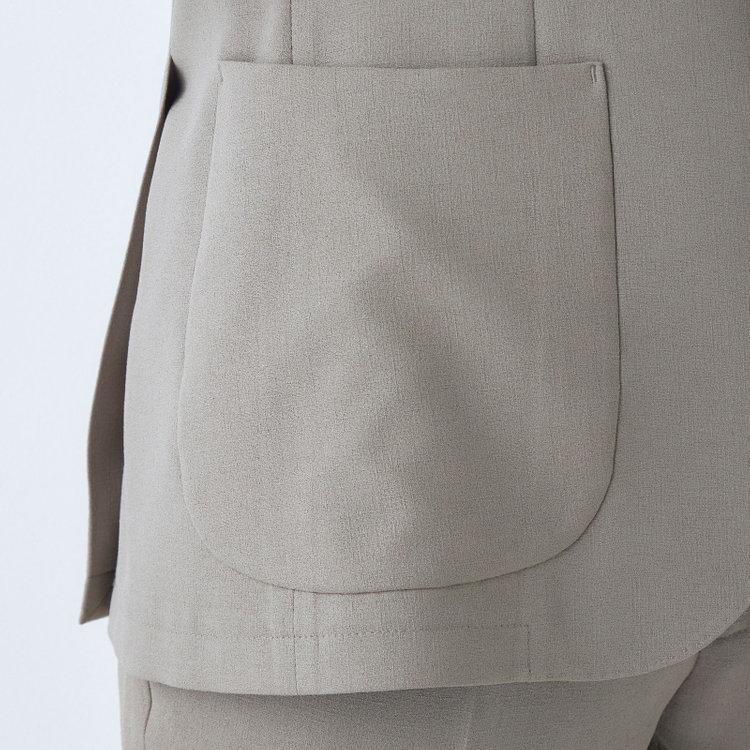 シルバーライン 【5DAYS CLOSET】【RBC】【春夏】2釦シングルジャケット/グレージュ/パッチポケット/4S SUSTAINABILITY&ECOLOGY FABRIC グレー中間