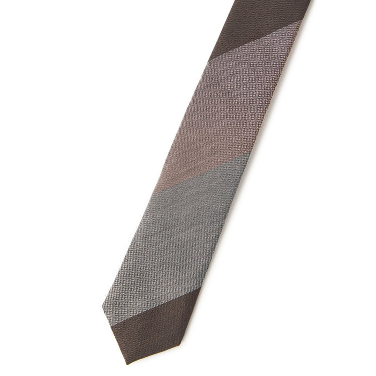 シルバーライン 【SILVER LINE】シルクストライプネクタイ 9.0cm幅/グレー×ブラウンー×ピンク/JAPAN MADE その他