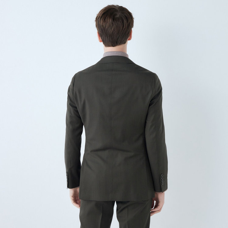 シルバーライン 【CLASSICO TAPERED】【春夏】2釦シングルスーツ 1タック/カーキ/ウエストムーブ/REDA ACTIVE/NEW ZEALAND MERINO/SHOWER CLEAN/※パンツ裾上げ済仕様 黄淡色