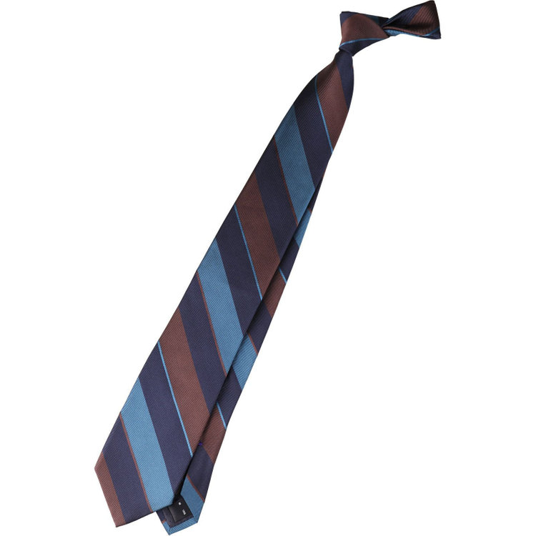 ブラックライン 【発送在庫あり】【SL】シルクストライプネクタイ 8.0cm幅/ネイビー×ブラウン ネイビー系(紺)