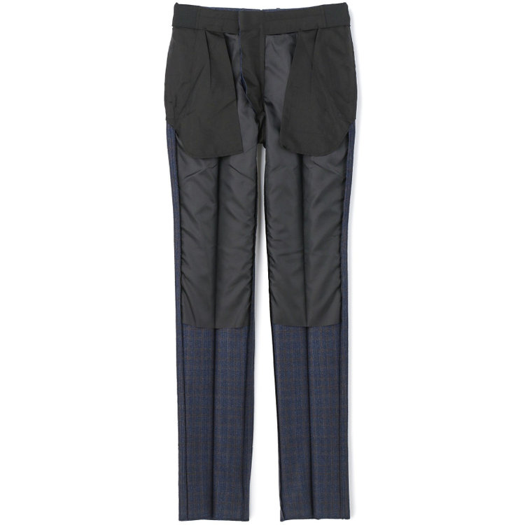 シルバーライン 【CLASSICO TAPERED】【秋冬】3釦段返りシングルスーツ 2タック/ネイビー×チェック/ウエストムーブ/MARZOTTO/※裾上げ必要 青中間