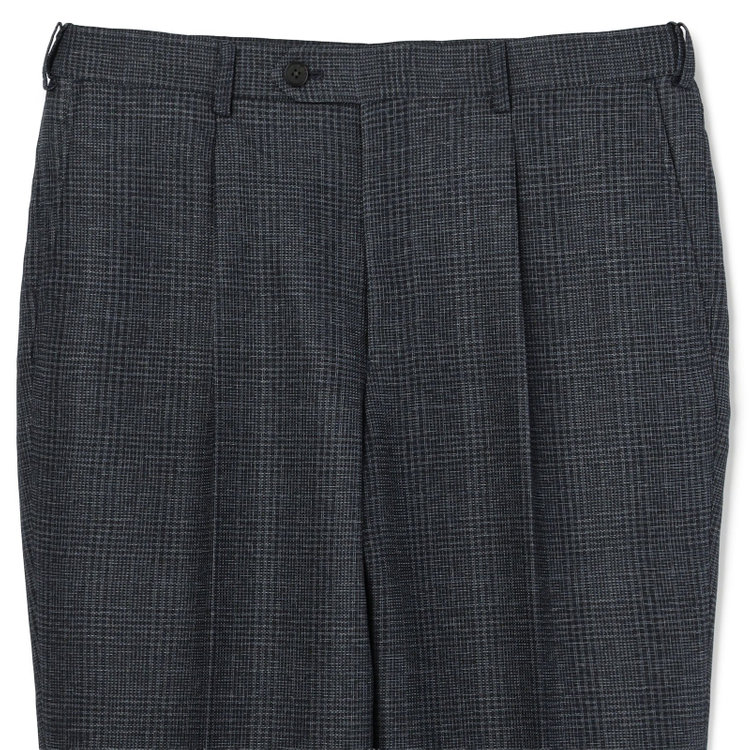 シルバーライン 【5DAYS CLOSET】【RBC】【春夏】1タックテーパードパンツ/ネイビー×チェック/ウエストムーブ仕様/4S SUSTAINABILITY&ECOLOGY FABRIC/※裾上げ必要 紺中間
