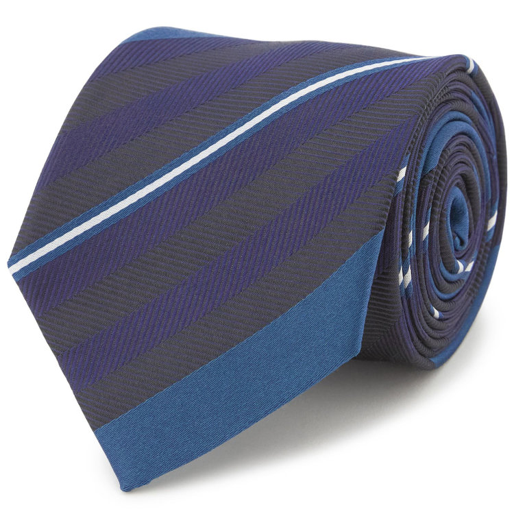 ブラックライン 【BLACK LINE】シルクストライプネクタイ 7.5cm幅/ネイビー その他