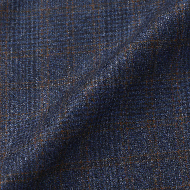 シルバーライン 【CLASSICO TAPERED】【秋冬】3釦段返りシングルスーツ 2タック/ネイビー×チェック/ウエストムーブ/MARZOTTO/※裾上げ必要 青中間