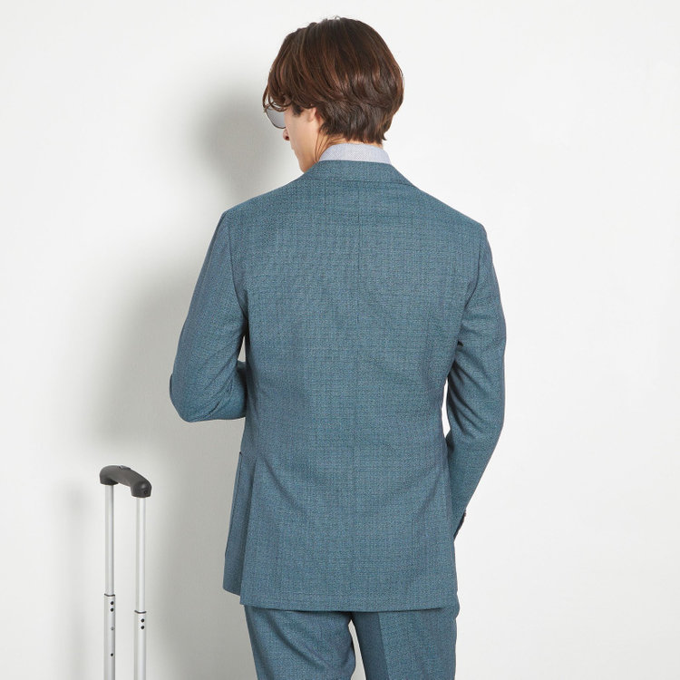 シルバーライン 【CLASSICO TAPERED】【春夏】3釦段返りシングルスーツ 2タック/ネイビーグリーン/パッチポケット/ウエストムーブ/MARZOTTO/※裾上げ必要 緑中間