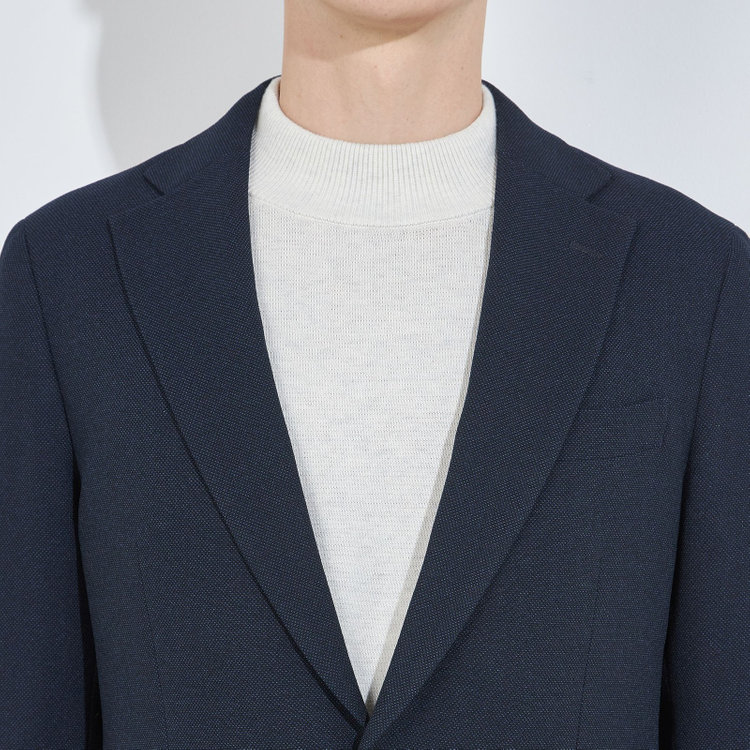 シルバーライン 【CLASSICO TAPERED】【秋冬】2釦ジャケット/ネイビー/4S SUSTAINABILITY&ECOLOGY FABRIC 紺濃色