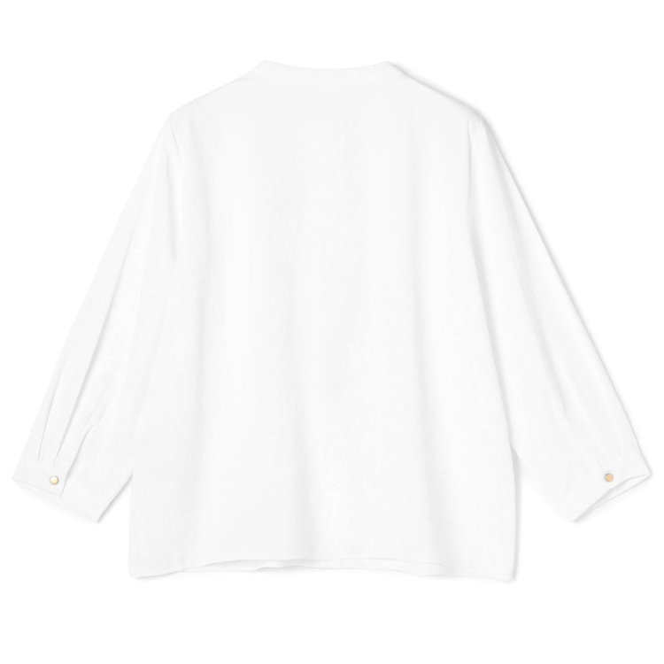 シルバーライン 【SILVER LINE/7分袖】フロントメタルボタンキーネック/ホワイト 白