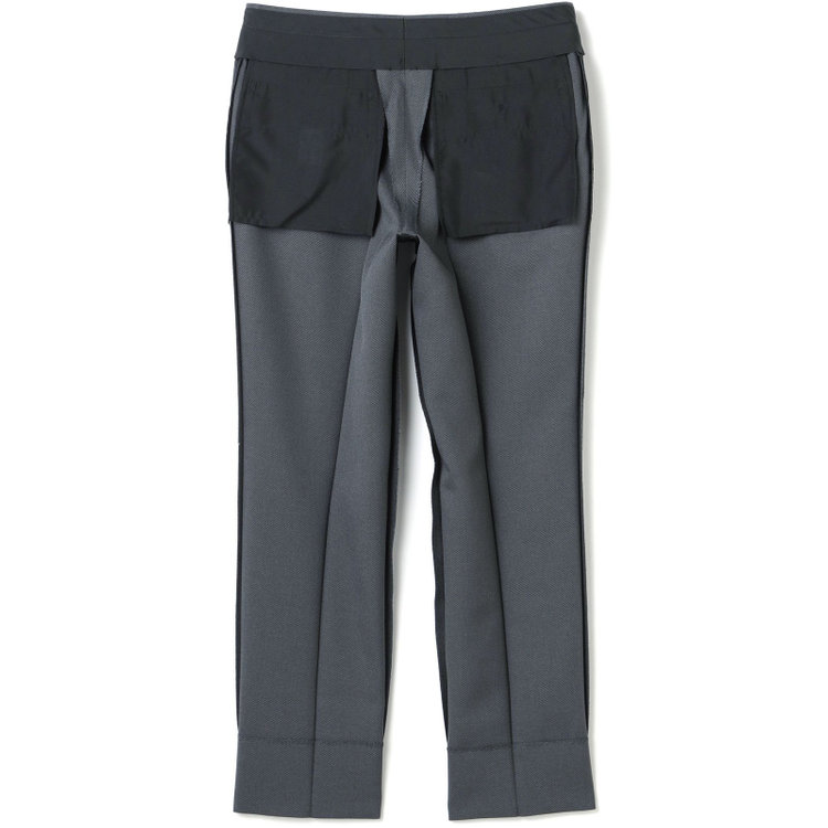 ブラックライン 【KSW】【春夏】0タックパンツ/グレー×バーズアイ/※裾上げ済仕様 グレー中間