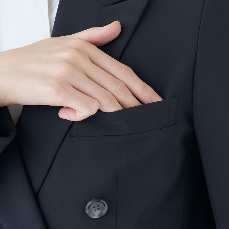 シルバーライン 【SL】【年間】6釦2掛けダブルジャケット/ネイビー/ウォッシャブル 紺中間