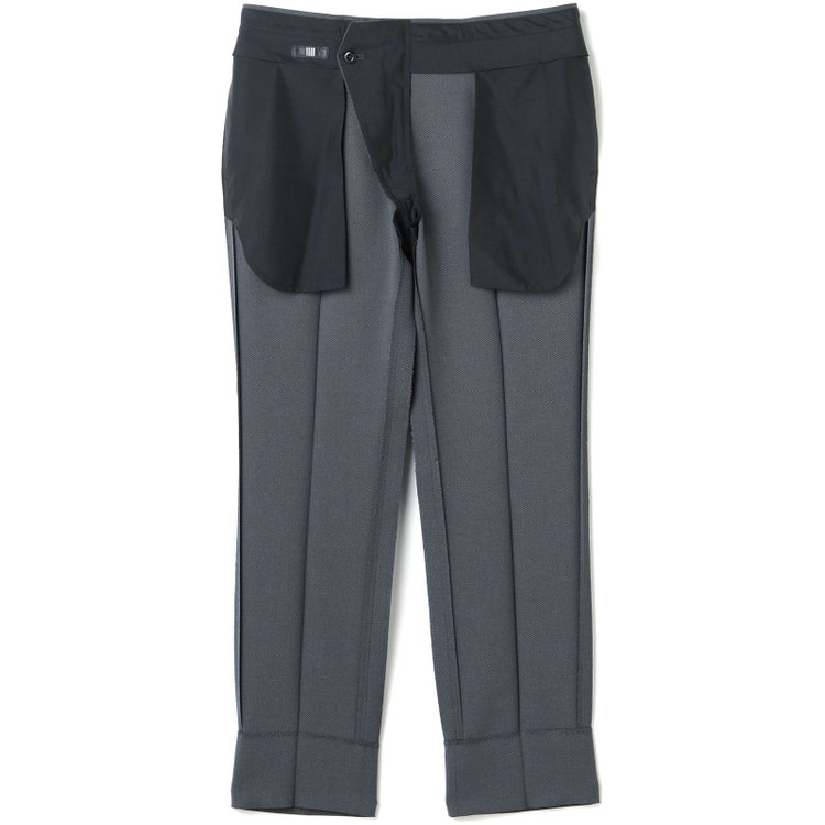 ブラックライン 【KSW】【春夏】0タックパンツ/グレー×バーズアイ/※裾上げ済仕様 グレー中間