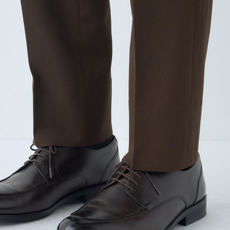 ブラックライン 【SLIM TAPERED】【春夏】0タックテーパードパンツ/ブラウン/ウォッシャブル/4S SUSTAINABILITY&ECOLOGY FABRIC/※裾上げ済み仕様 茶中間