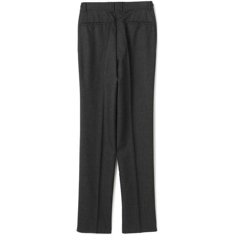 ソノタ 【BLACK LINE】1タックワイドシルエットパンツ/ダークグレー×グレンチェック/NEW ZEALAND WOOL MIX/※裾上げ必要 グレー中間