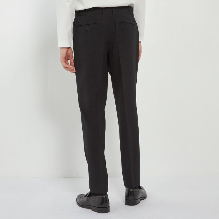 シルバーライン 【RBC】【春夏】3釦段返りシングルスーツ 2タック/ブラック/ドローコード&ウエストシャーリング/※パンツ裾上げ済仕様 黒