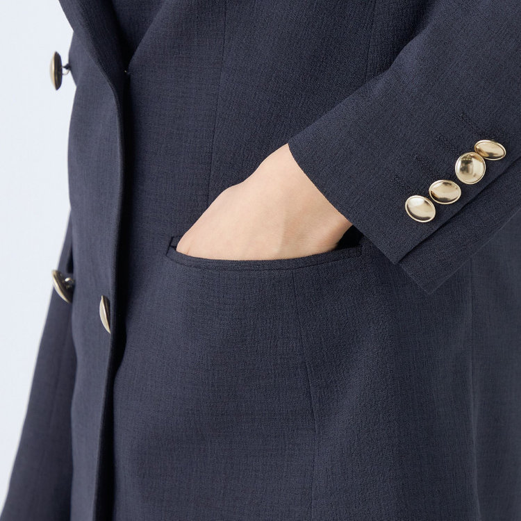 シルバーライン 【SL】【春夏】6釦2掛けダブルジャケット/ネイビー/ウォッシャブル/Naturemier 紺中間