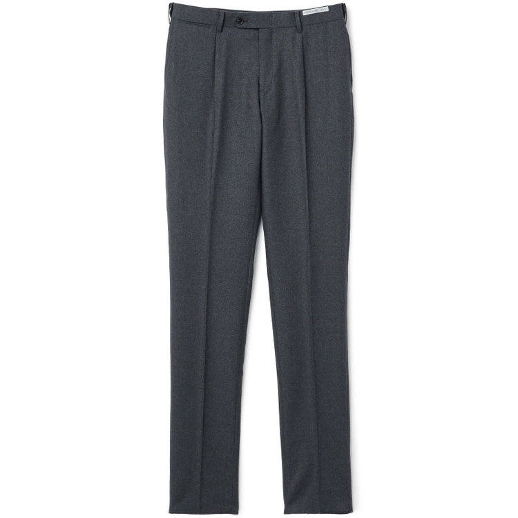 シルバーライン 【CLASSICO TAPERED】【秋冬】ウール 1タックテーパードパンツ/ダークグレー×ソリッド/ウエストムーブ/※裾上げ必要 グレー中間