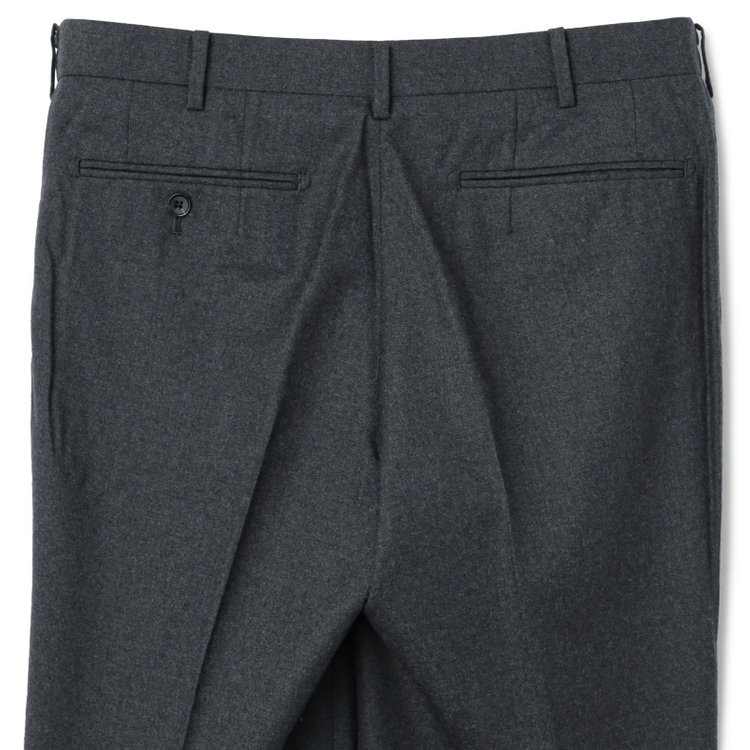 シルバーライン 【CLASSICO TAPERED】【秋冬】ウール 1タックテーパードパンツ/ダークグレー×ソリッド/ウエストムーブ/※裾上げ必要 グレー中間