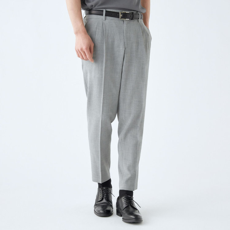 シルバーライン 【RBC】【春夏】2タックテーパードパンツ/グレー/ドローコード/ウエストシャーリング/※裾上げ済仕様 グレー淡色