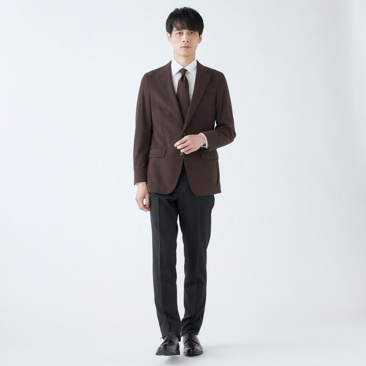 シルバーライン 【CLASSICO TAPERED】【秋冬】2釦ジャケット/ブラウン×コーデュロイ/4S SUSTAINABLE 茶濃色