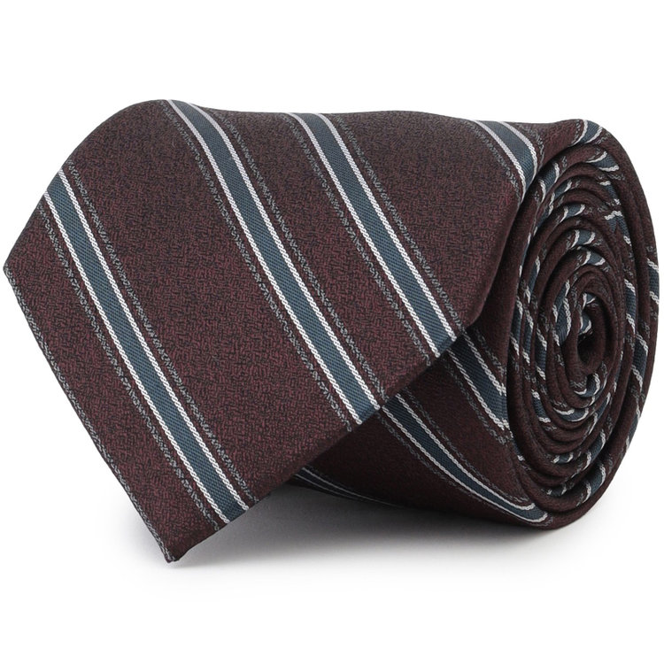 シルバーライン 【SILVER LINE】シルクストライプネクタイ 8.0cm幅/ワイン×ネイビー その他