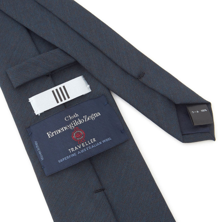 シルバーライン 【SL】ウールシャドーストライプネクタイ 8.5cm幅/ネイビー/Ermenegildo Zegna TRAVELLER woven in italy その他