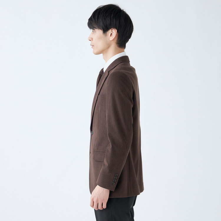 シルバーライン 【CLASSICO TAPERED】【秋冬】2釦ジャケット/ブラウン×コーデュロイ/4S SUSTAINABLE 茶濃色