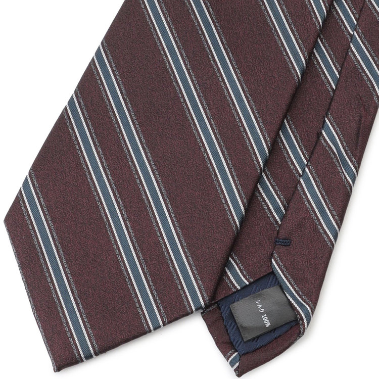 シルバーライン 【SILVER LINE】シルクストライプネクタイ 8.0cm幅/ワイン×ネイビー その他