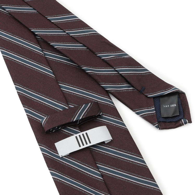 シルバーライン 【SILVER LINE】シルクストライプネクタイ 8.0cm幅/ワイン×ネイビー その他
