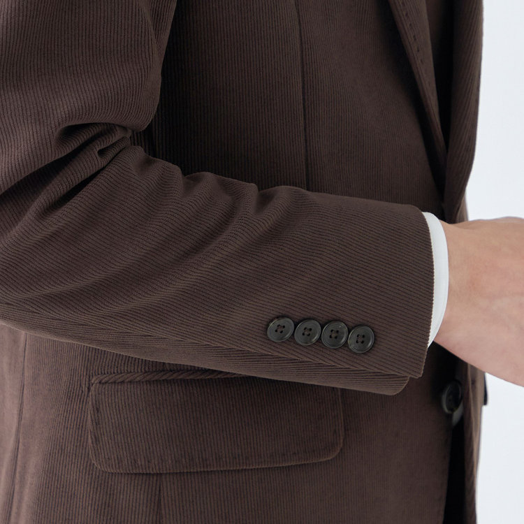 シルバーライン 【CLASSICO TAPERED】【秋冬】2釦ジャケット/ブラウン×コーデュロイ/4S SUSTAINABLE 茶濃色