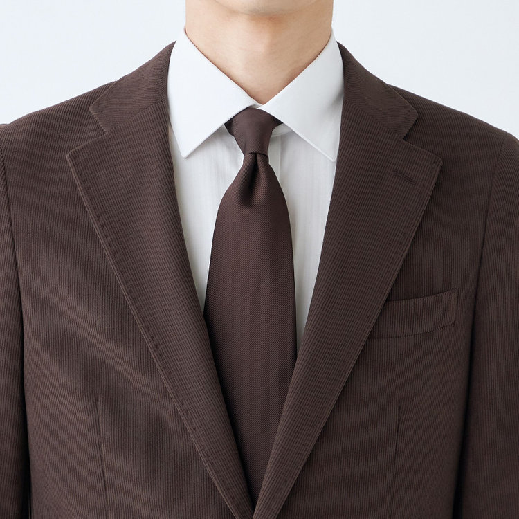 シルバーライン 【CLASSICO TAPERED】【秋冬】2釦ジャケット/ブラウン×コーデュロイ/4S SUSTAINABLE 茶濃色
