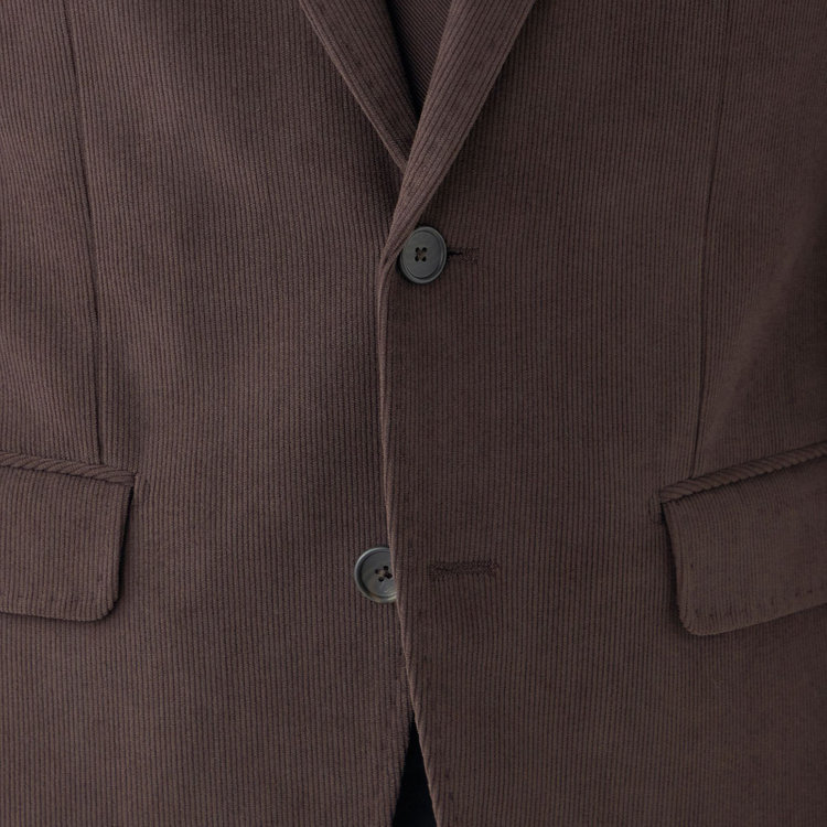 シルバーライン 【CLASSICO TAPERED】【秋冬】2釦ジャケット/ブラウン×コーデュロイ/4S SUSTAINABLE 茶濃色