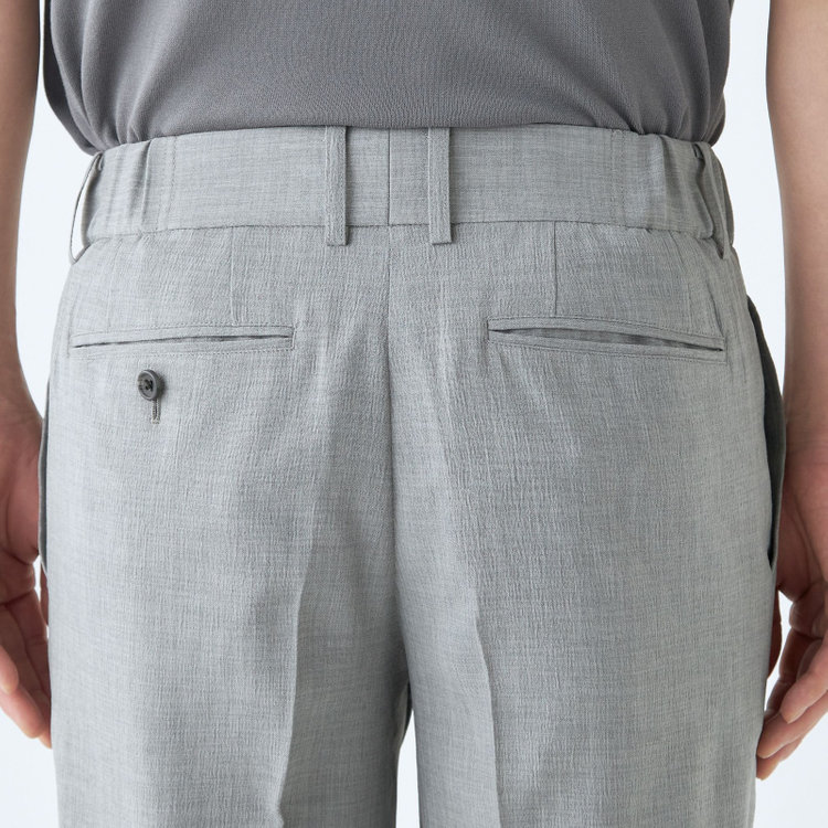 シルバーライン 【RBC】【春夏】2タックテーパードパンツ/グレー/ドローコード/ウエストシャーリング/※裾上げ済仕様 グレー淡色