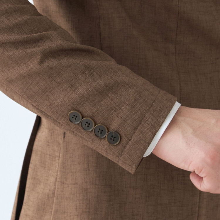 シルバーライン 【発送在庫あり】【RBC】【春夏】ポリエステル2釦ジャケット/ブラウン/パッチポケット/4S SUSTAINABILITY&ECOLOGY FABRIC 茶中間