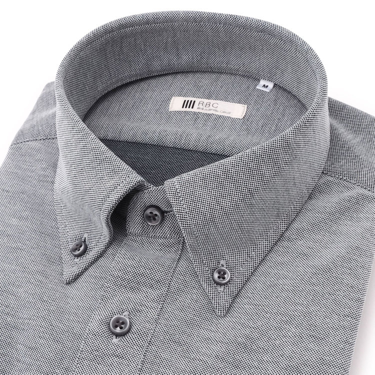 シルバーライン 【発送在庫あり】【RBC/五分袖】ボタンダウンビズポロシャツ プルオーバータイプ/グレー/4S コットンブレンド グレー中間