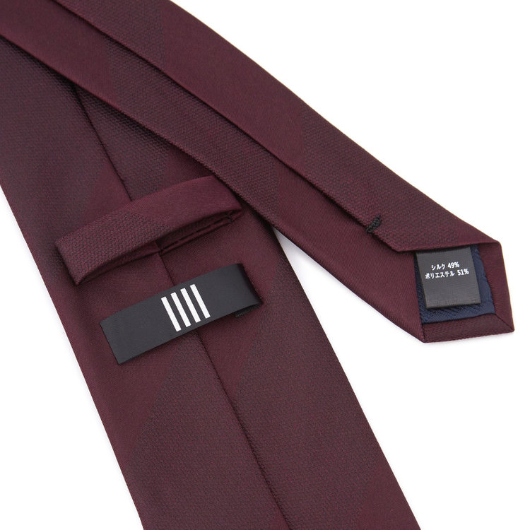 ブラックライン 【BLACK LINE】シルクブレンドシャドーストライプネクタイ 7.5cm幅/ワイン その他
